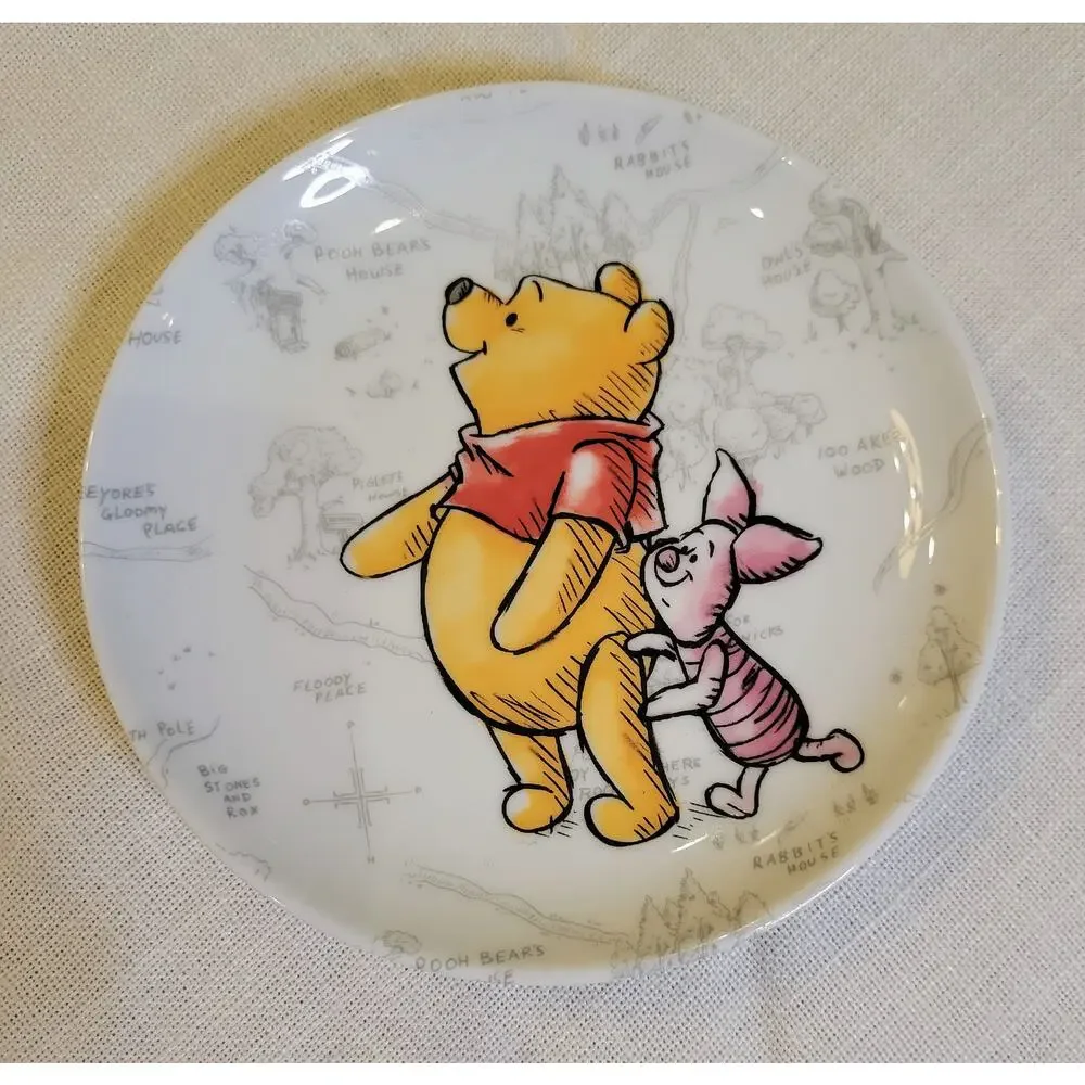 Disney Zrike Classic Winnie the Pooh 100 Acre Wood Map Plates Set of 4